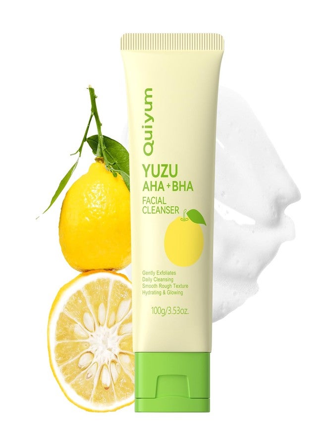 QUIYUM Foaming Face Wash, Citrus Junos Extracts, AHA+BHA, Lactic AcidSalicylic Acid, Sodium Hyaluronate, B5, Exfoliating, Pore Minimizer, Hydrate, Glow Up, 3.53 Oz - Image 1